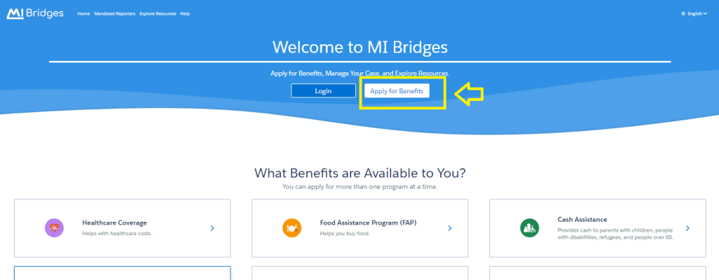 Apply For Benefits On MI Bridges Portal