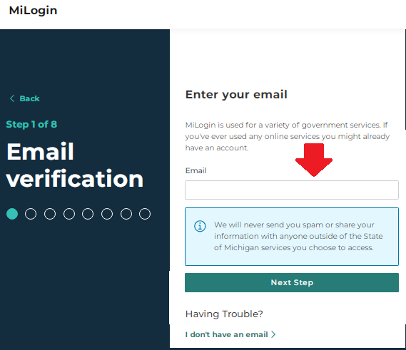 MI Bridges Portal Registration Process